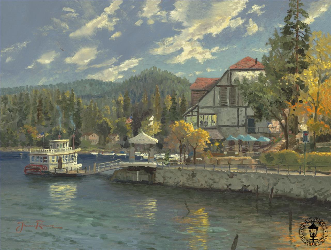 Lac Arrowhead Thomas Kinkade Peintures à l'huile